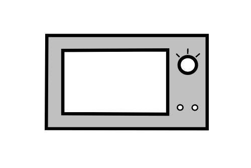 dibujo de microondas de acero inoxidable
